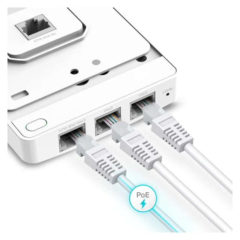 TP-Link EAP615-Wall (AX1800) Wall Plate WiFi 6 Access Point - 5GHz (1201 Mbps) / Gigabit LAN