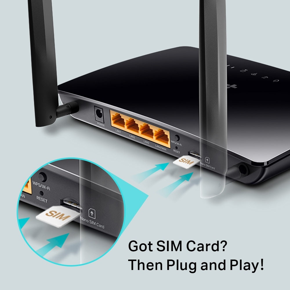 TP-Link MR202 AC750 Wireless Dual Band 4G LTE Router