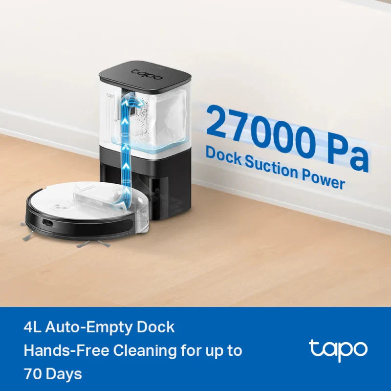 TP-Link MagSlim LiDAR Navigation Robot Vacuum & Mop+ Smart Auto-Empty Dock - 2600 mAh / 4L