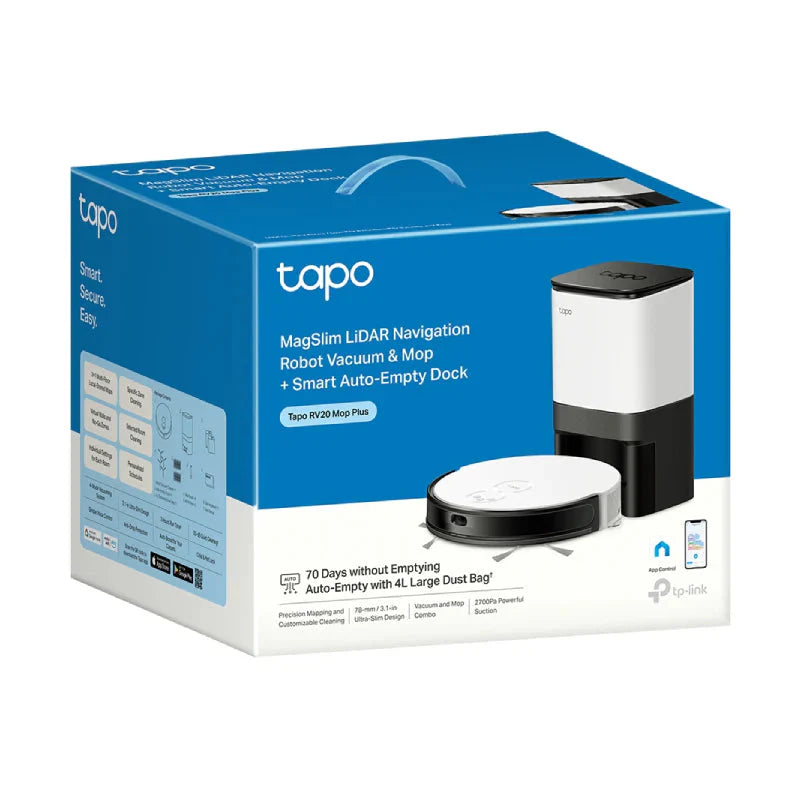 TP-Link MagSlim LiDAR Navigation Robot Vacuum & Mop+ Smart Auto-Empty Dock - 2600 mAh / 4L