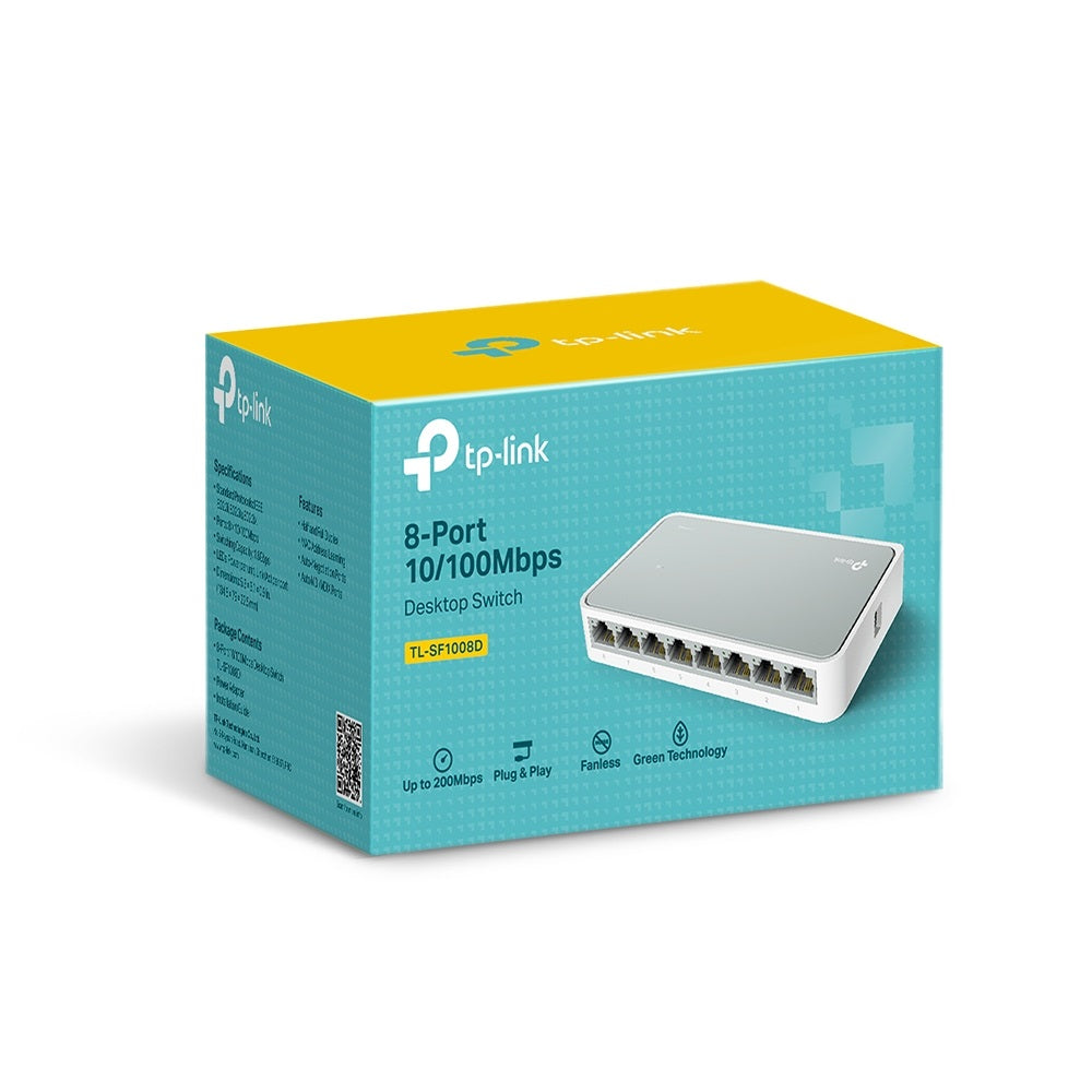 TP Link SF1008D 8-Port Fast Ethernet Network Switch 10/100Mbps