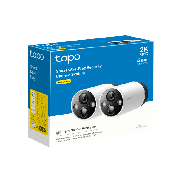 TP-Link Smart Wire-Free Security Camera System, 2-Camera System TAPO C420S2