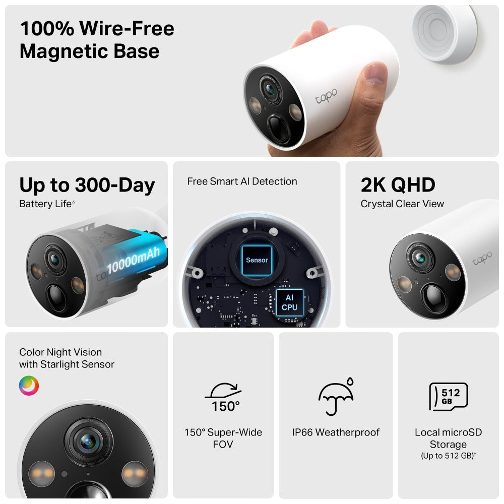 TP-Link Smart Wire-Free Security Camera TAPO C425