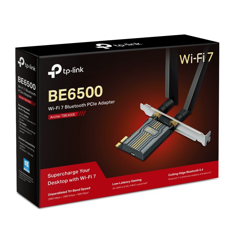 TP-Link TBE400E BE6500 WiFi 7 Bluetooth 5.4 PCIe Adapter