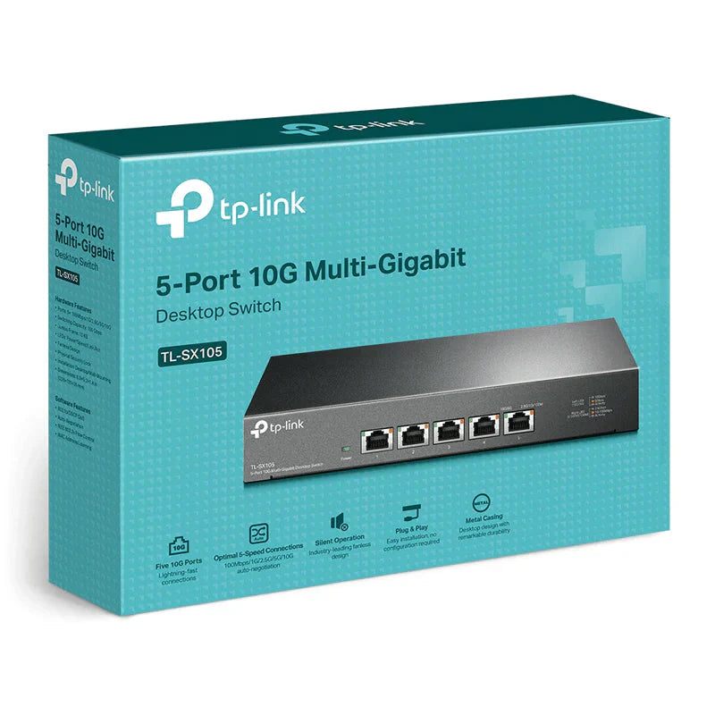 TP-Link (TL-SX105) Gigabit Desktop Switch - 5-Ports / 100 Gbps / LAN / Unmanaged