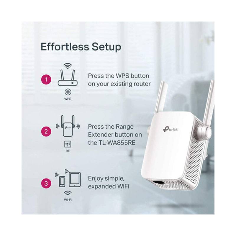 TP-Link TL-WA855RE Wi-Fi Range Extender - 300Mbps / 2.4 GHz / RJ-45