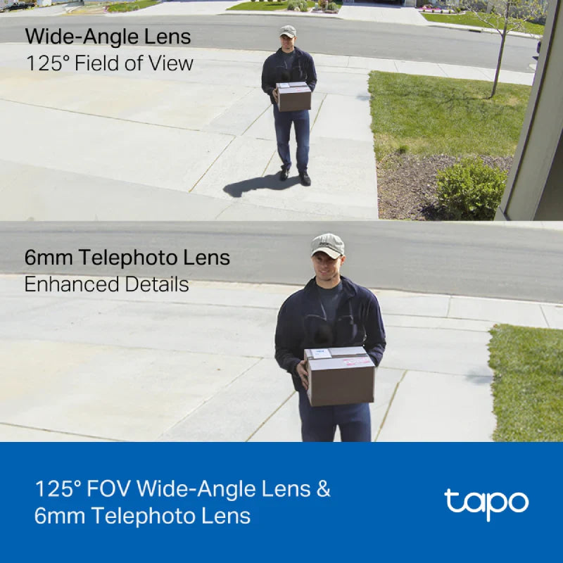 TP-Link (Tapo C246D) Indoor/Outdoor Dual Lens Pan/Tilt Security Camera - H.264 / 2304 × 1296 / 2.4 GHz - White