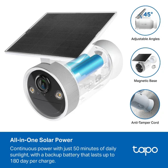 TP-Link Tapo C465 Battery-Powered Security Camera with Built-In Solar Panel 4K