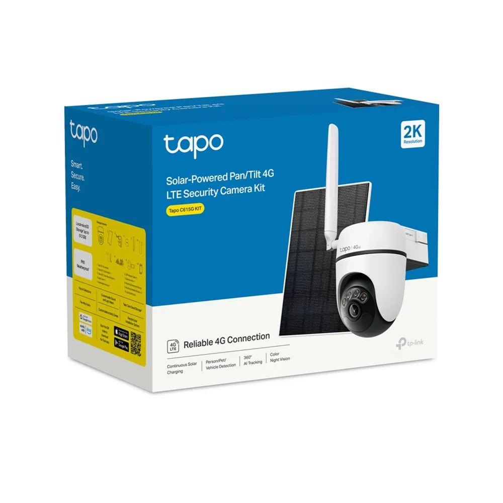 TP-Link Tapo C615G KIT 2K Solar-Powered Pan/Tilt 4G LTE Security Camera Kit