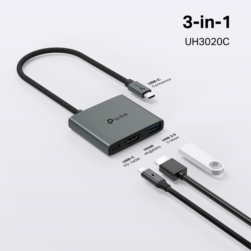 TP-Link UH3020C USB-C 3 in 1 Hub HDMI 4K @60Hz