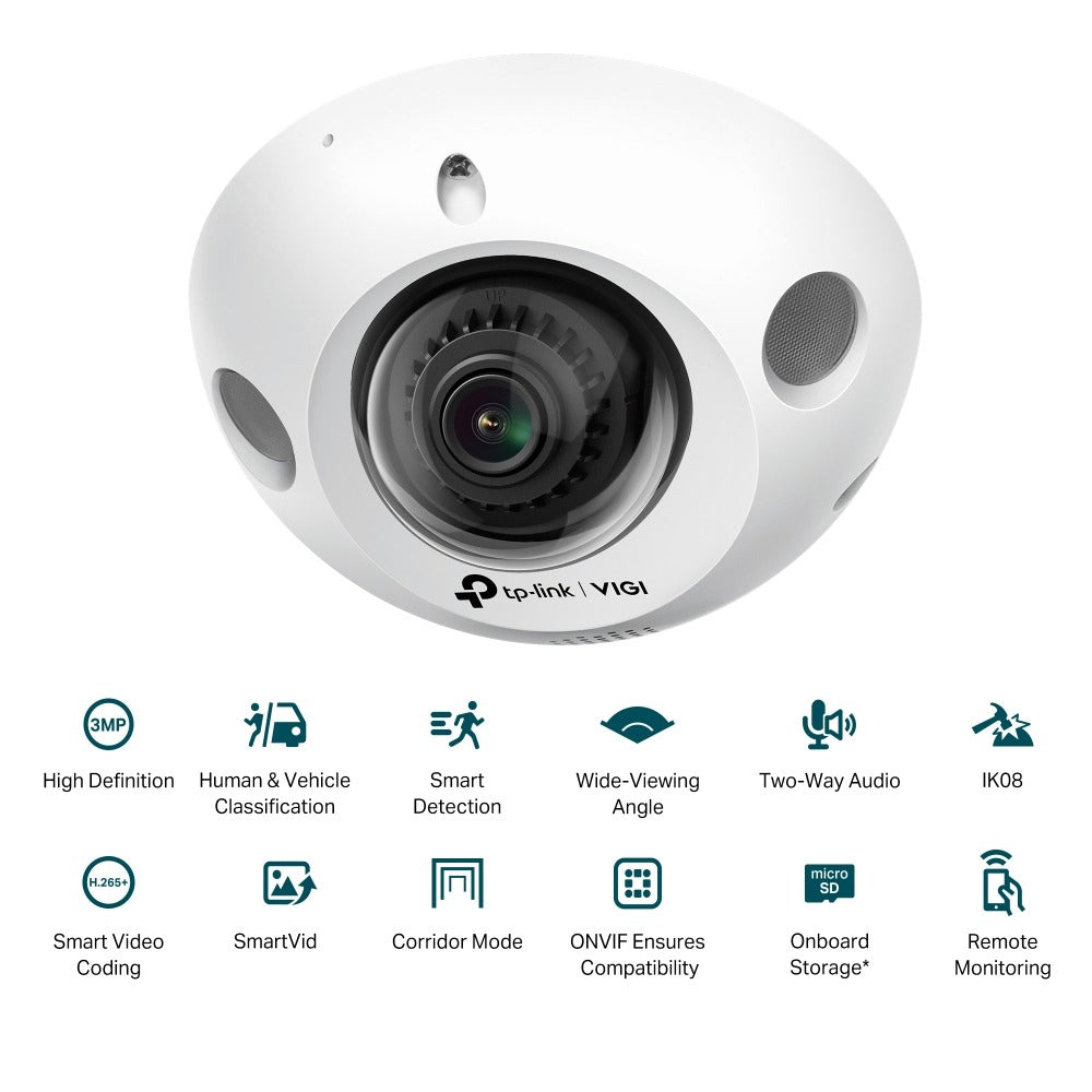 TP-Link VIGI C230I Mini 3MP IR Mini Dome Network Camera