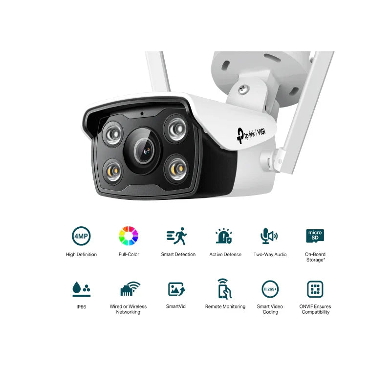TP-Link (VIGI C340-W) VIGI 4MP Outdoor Full-Color Wi-Fi Bullet Network Camera