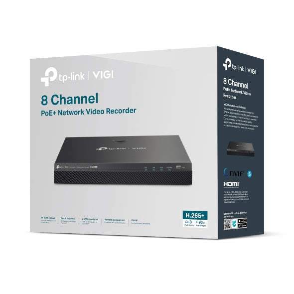 TP-Link VIGI NVR2008H-8MP VIGI 8 Channel PoE+ Network Video Recorder