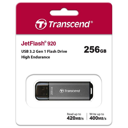 Transcend 256GB JetFlash 920 USB 3.2 Gen 1 Flash Drive up to 420 MB/s Speed for Windows and Mac