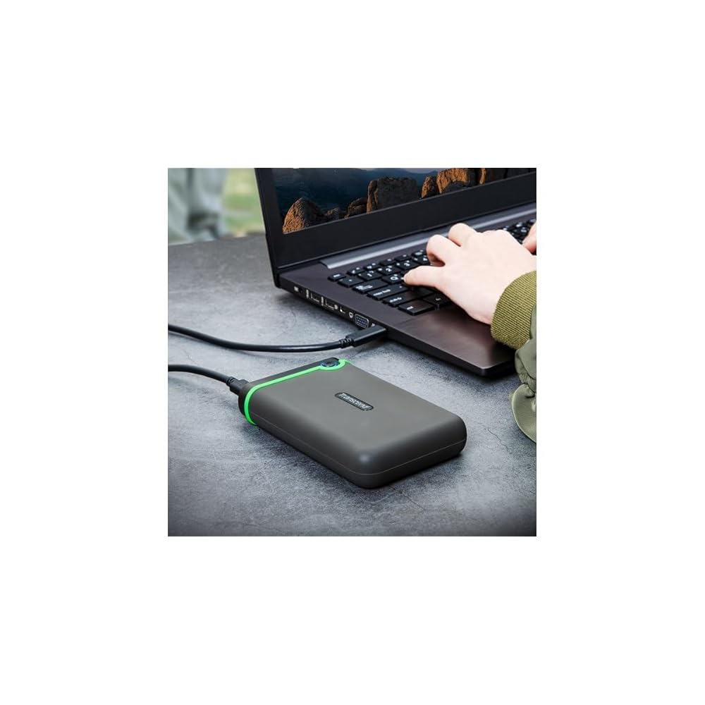 Transcend 4 TB StoreJet 25M3C Type C, Supreme Shock-Resistant, Portable HDD - Iron Grey