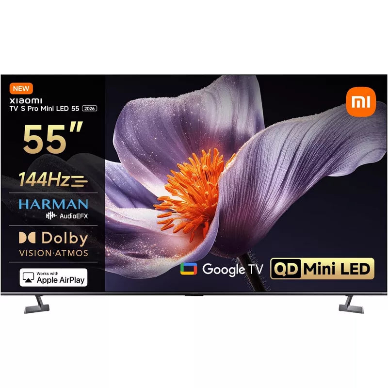 TV S Pro Mini LED 55" 2026 QD-Mini LED Dispaly 4K UHD 144Hz refresh rate Dolby Audio &amp; Atmos, Google TV Low-reflection display Black