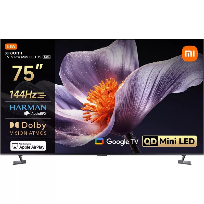 TV S Pro Mini LED 75" 2026 QD-Mini LED Dispaly 4K UHD 144Hz refresh rate Dolby Audio & Atmos, Google TV Low-reflection display ELA6340GL Black