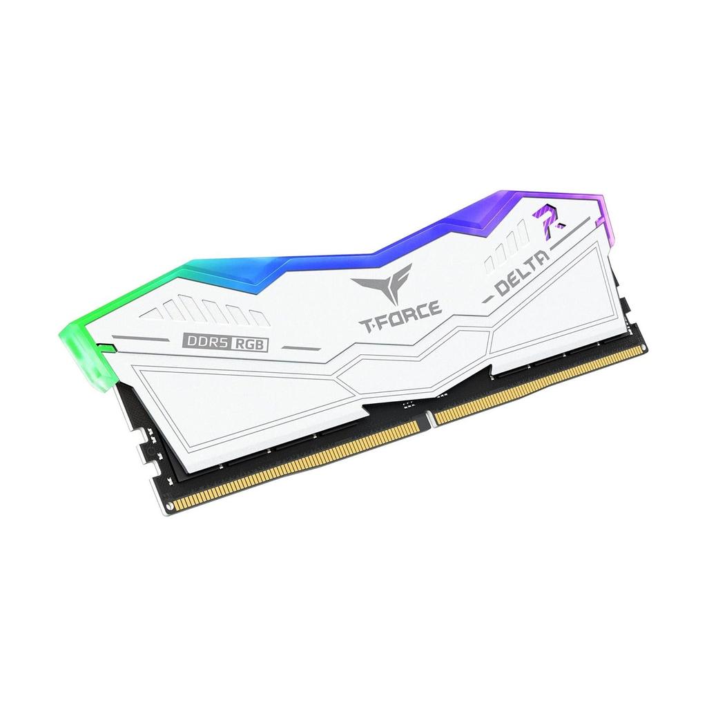 TeamGroup T-Force DELTA RGB 64GB (2x32GB) DDR5 6000MHz CL38 Memory Kit - White