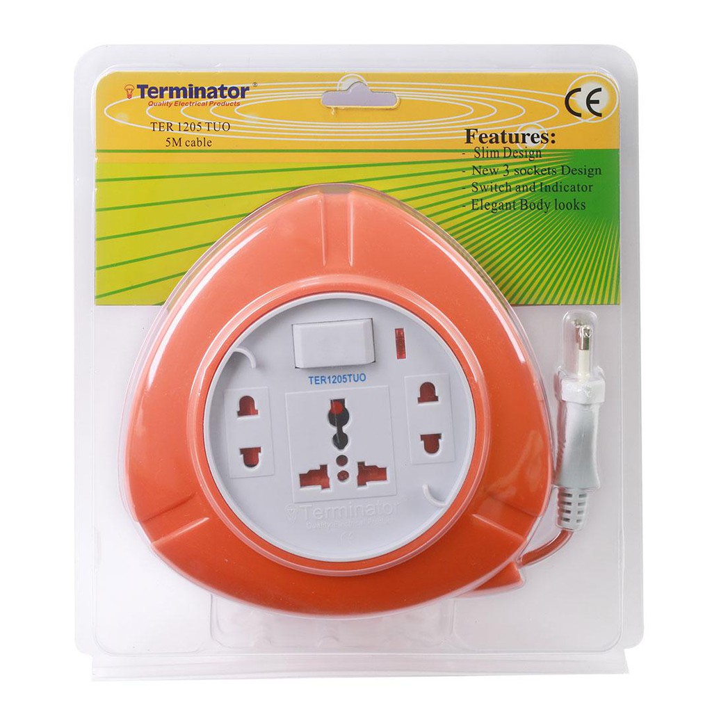 Terminator 3 Way Extension Reel 5m Cable