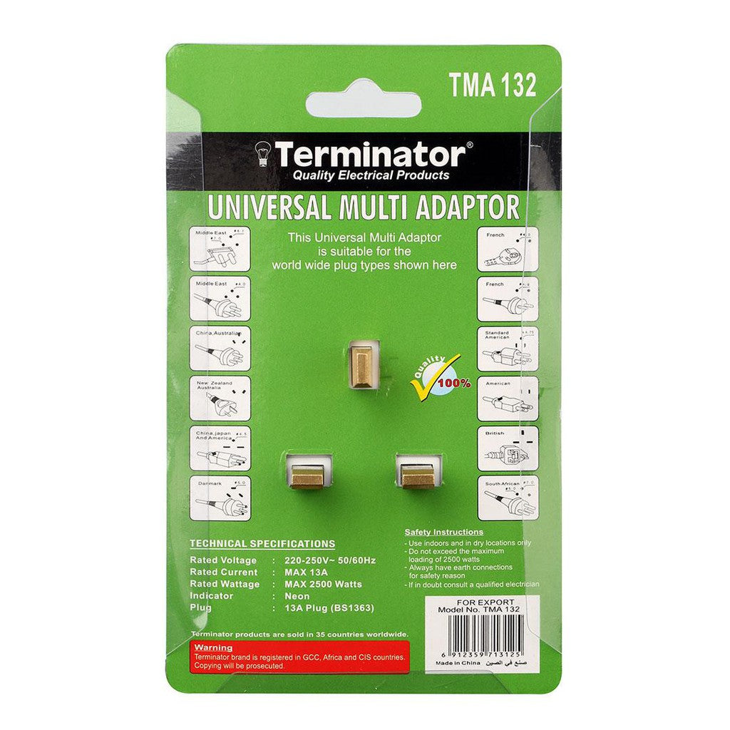 Terminator 3 Way Universal Multi Adaptor