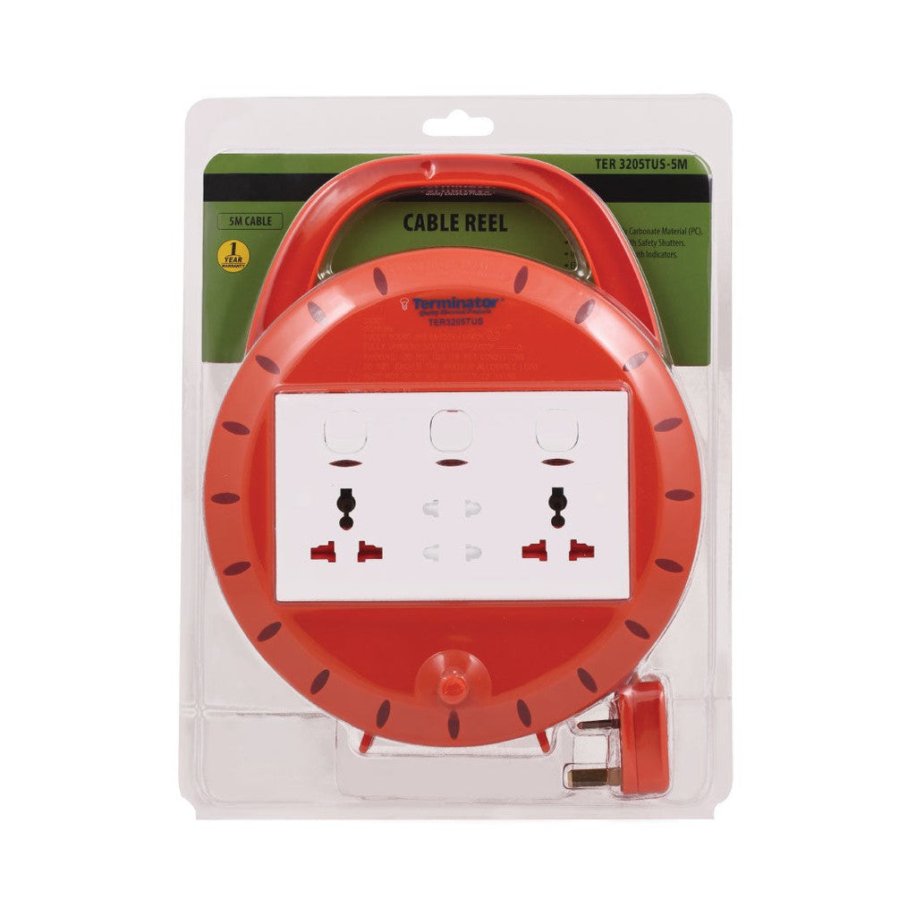 Terminator 4 Way Extension Reel 5m Cable