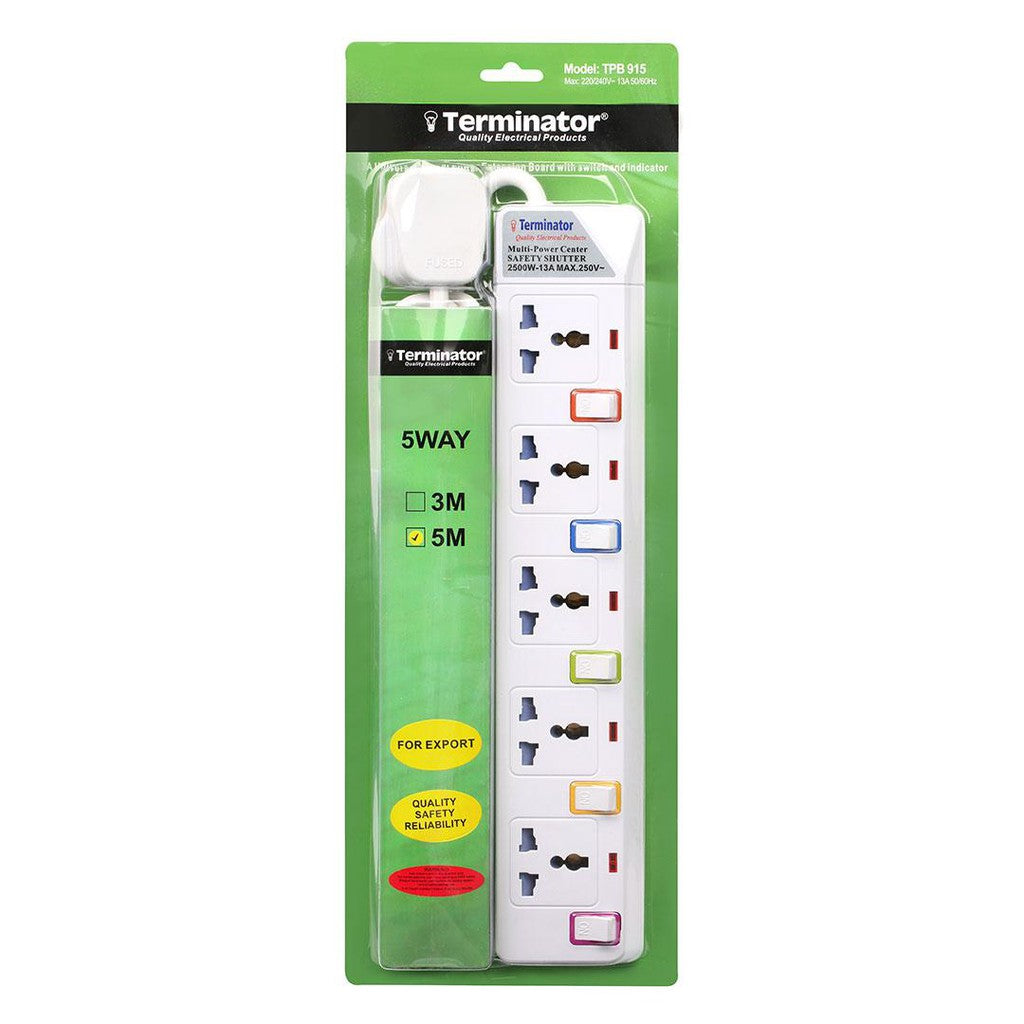 Terminator 5 Way Power Extension Socket 5M