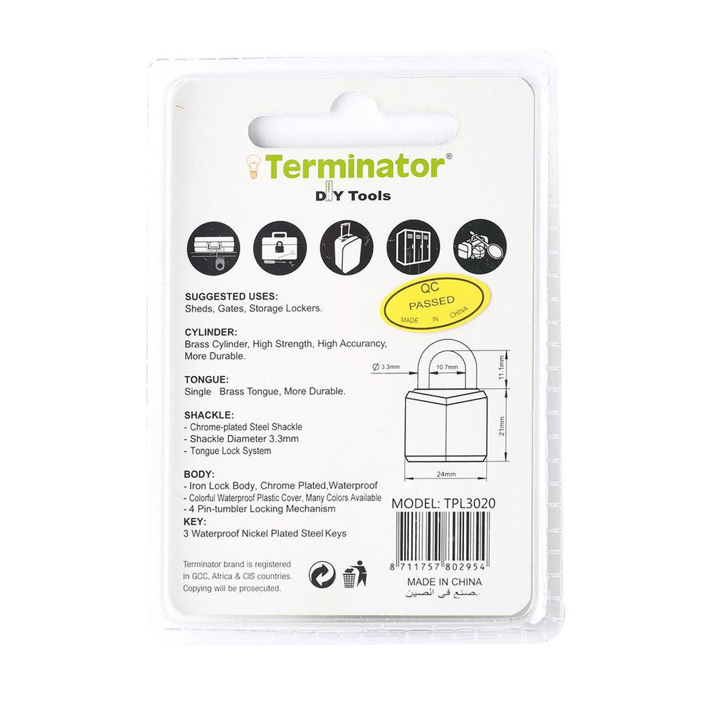 Terminator Pad Lock 20MM - Blue