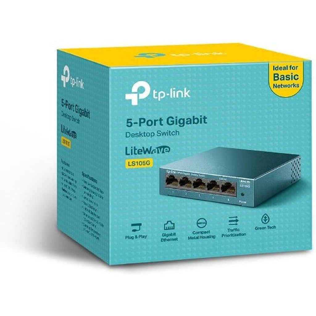 TP-Link (LS105G) Gigabit Desktop Switch - 5-Port / Unmanaged / Desktop