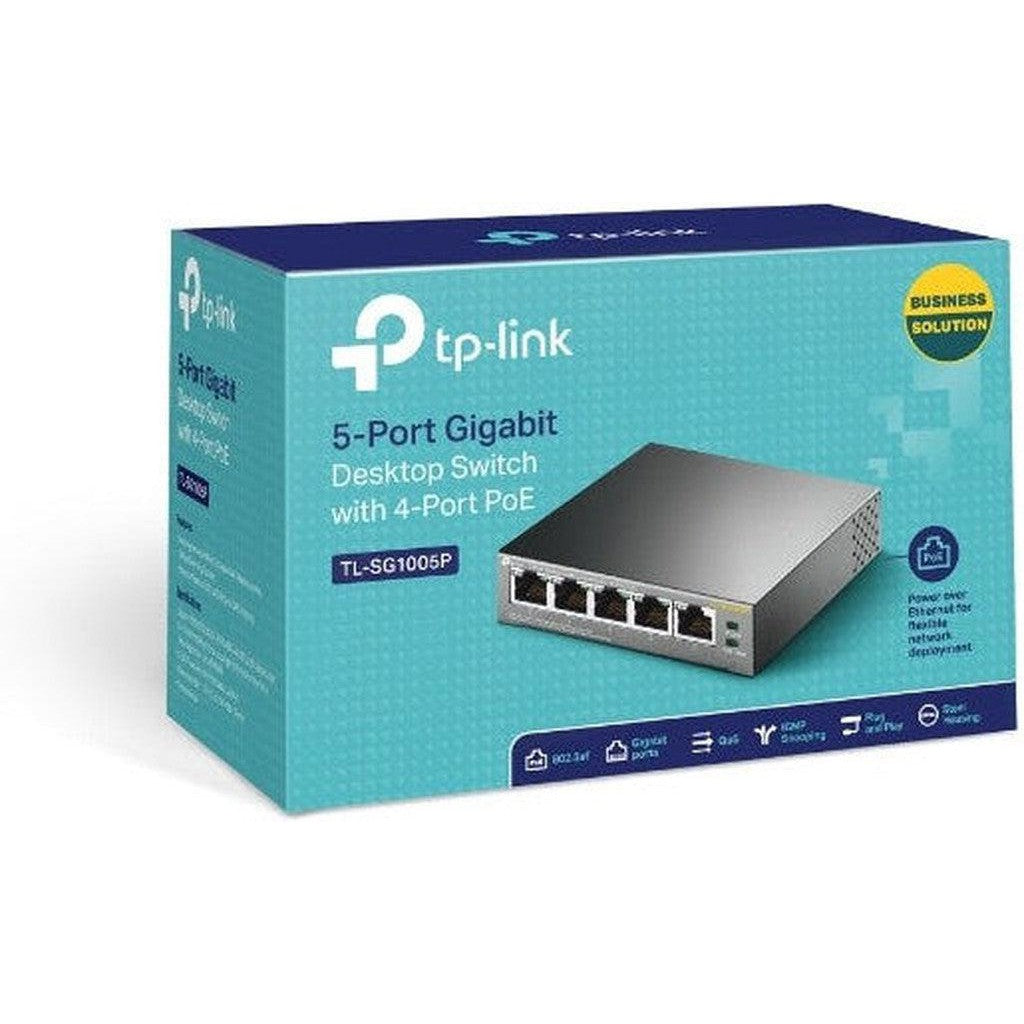 Tp-Link Tl-Sg1005P 5-Port Gigabit Desktop Switch With 4-Port Poe