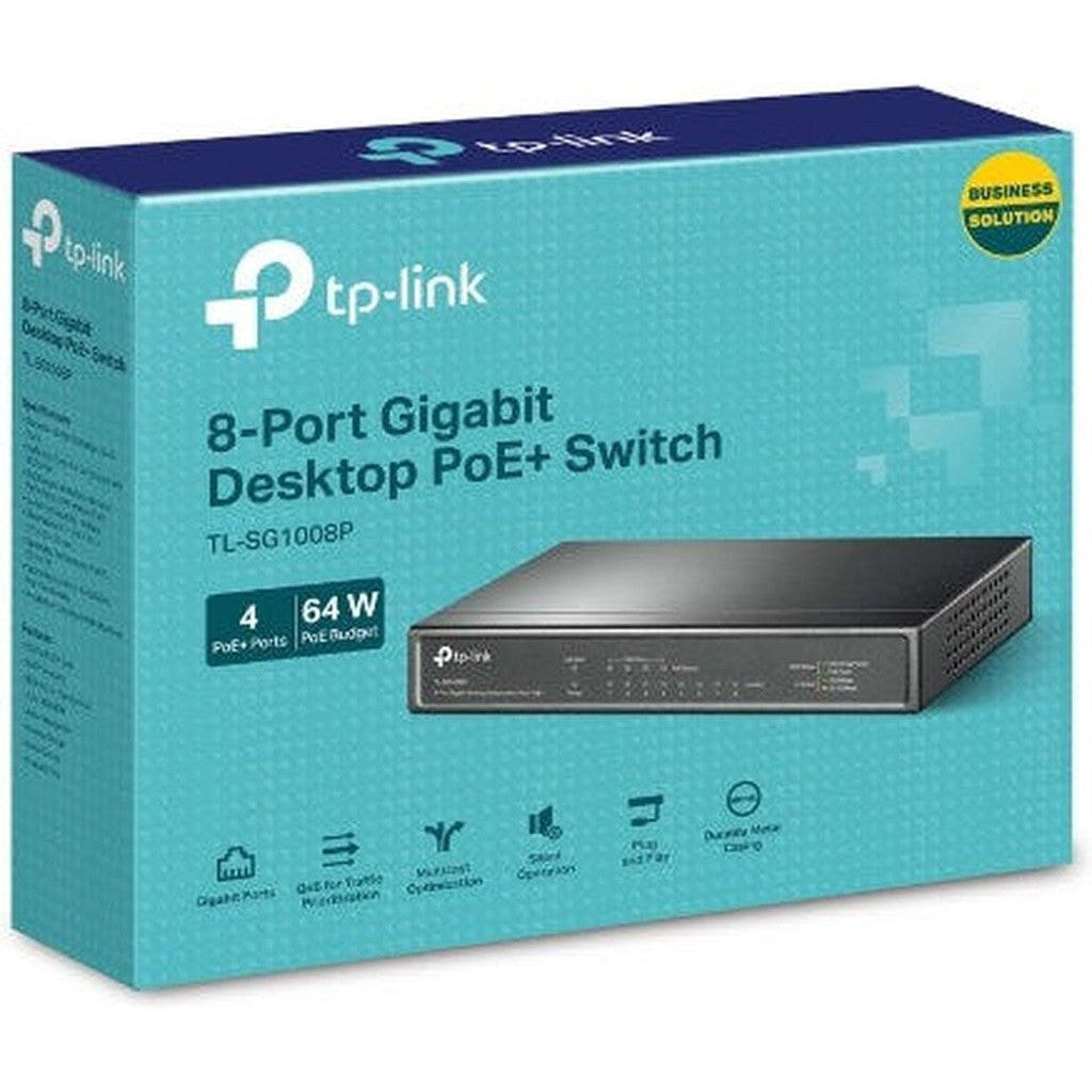 Tp-Link Tl-Sg1008P 8-Port Gigabit Desktop Switch With 4-Port Poe+