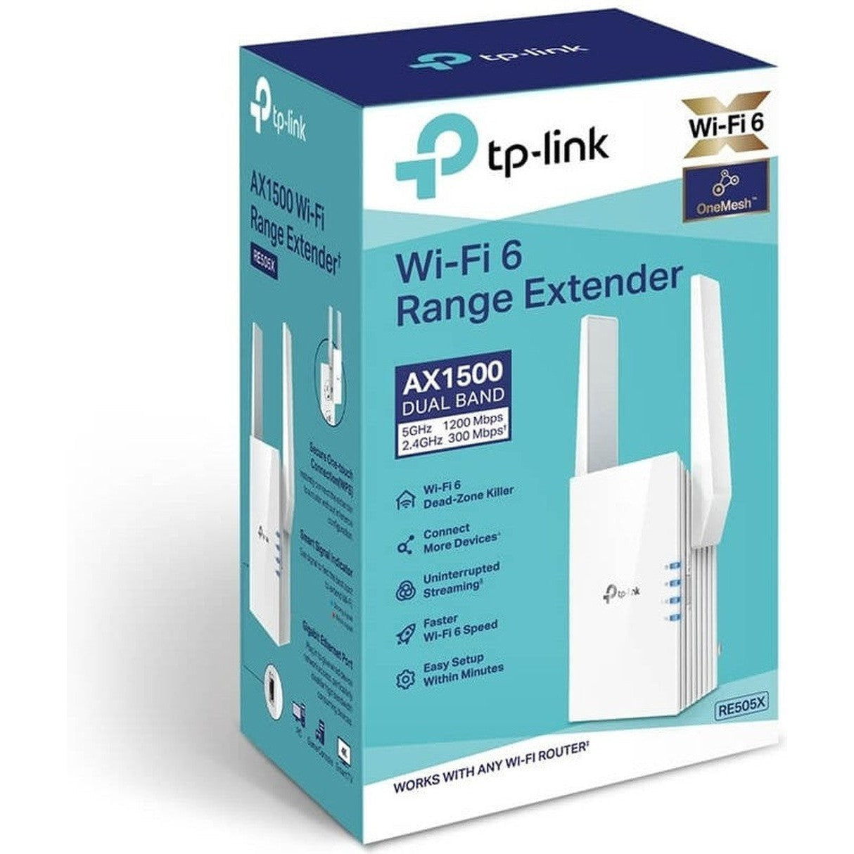 Tplink Re505X Ax1500 Wifi6 Wireless Range Extender, Dual Band
