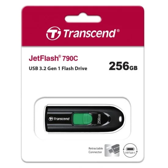Transcend 256GB JetFlash 790C USB Type-C 3.2 Gen 1 Flash Drive