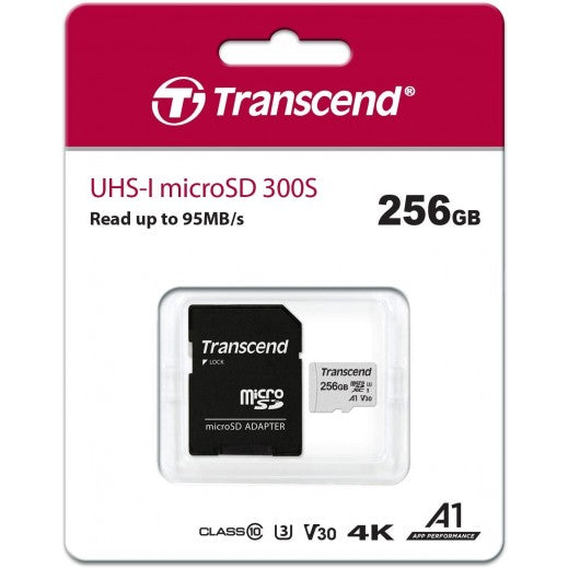 Transcend 256GB microSDXC Memory Card & - White