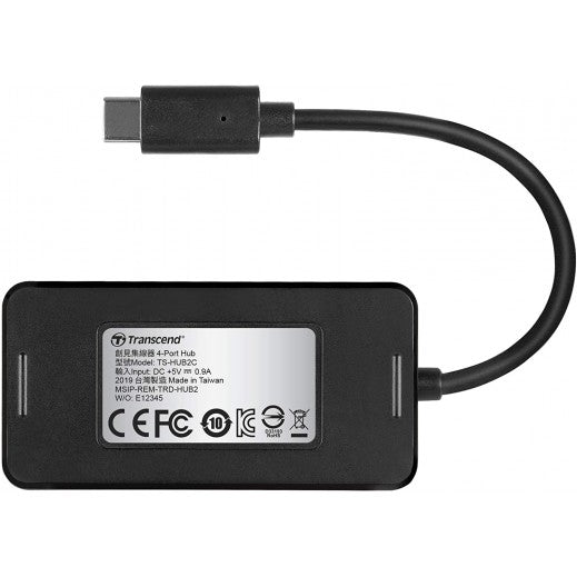 Transcend 4 Port USB-A Hub USB C - Black