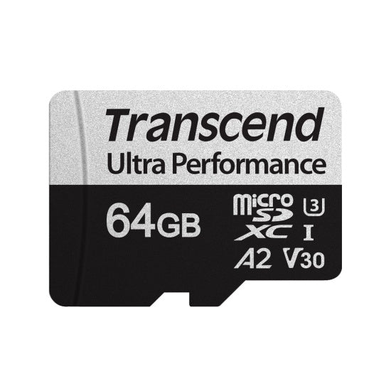 Transcend 64GB 340S microSD UHS-I U3 A2 Ultra Performance Memory Card w/Adapter