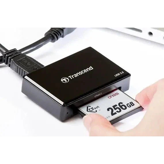 Transcend ‎ CFast 2.0 RDF2 USB 3.1 Gen 1 Interface Card Reader for CFast Memory Cards USB Type-A, Black – TS-RDF2