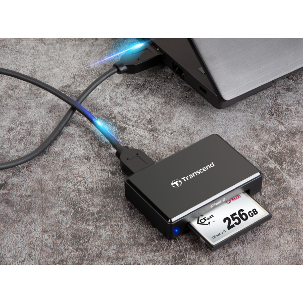 Transcend ‎ CFast 2.0 RDF2 USB 3.1 Gen 1 Interface Card Reader for CFast Memory Cards USB Type-A, Black – TS-RDF2