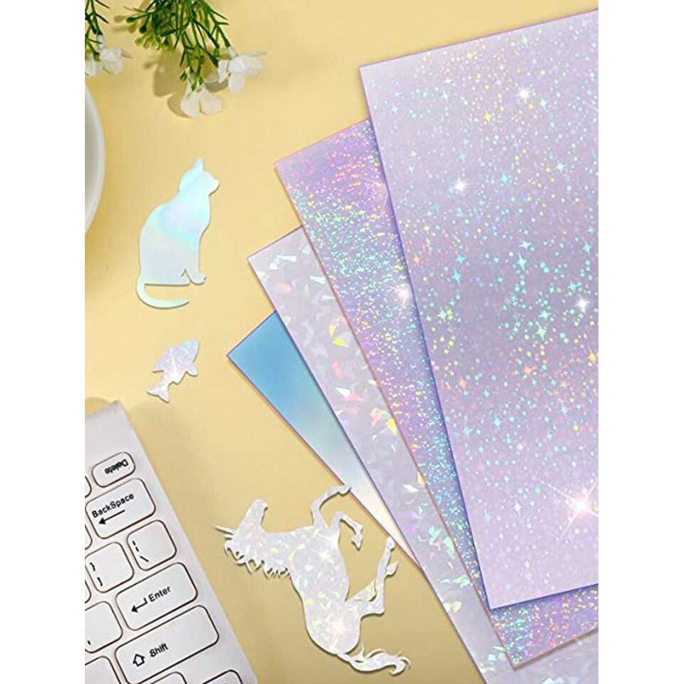 Transparent Holographic PET Vinyl Sticker Paper – Diamond/ A4/ 20 Sheets