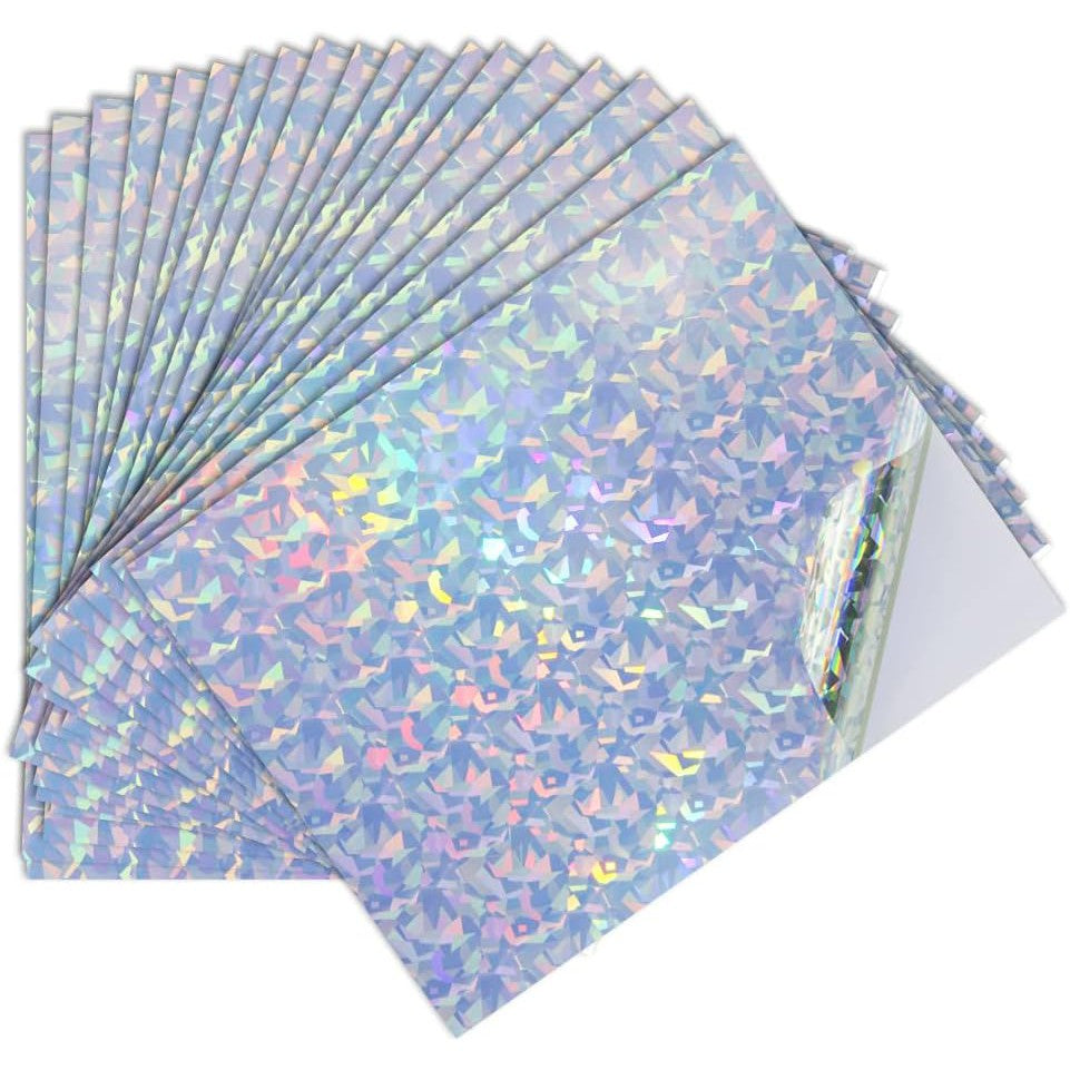 Transparent Holographic PET Vinyl Sticker Paper – Diamond/ A4/ 20 Sheets