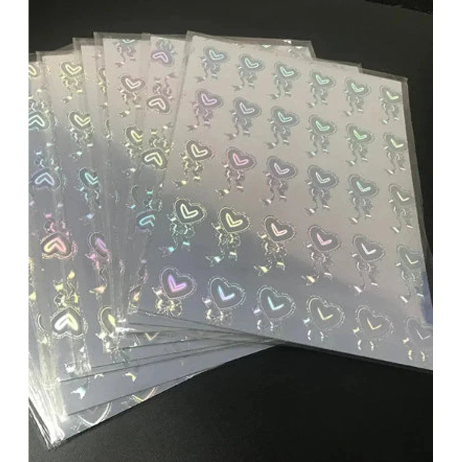 Transparent Holographic PET Vinyl Sticker Paper – Heart-shaped/ A4/ 20 Sheets