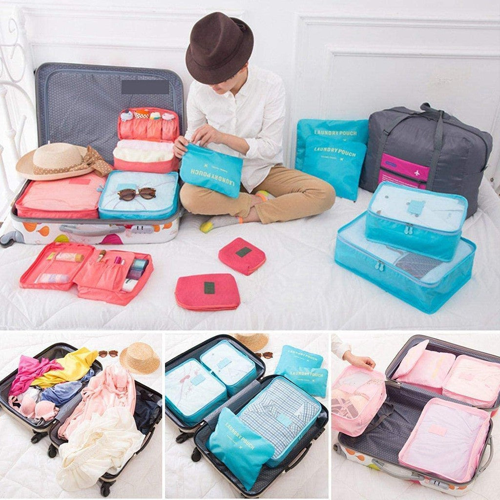 Travel Laundry Pouch 6Pcs Set - Black