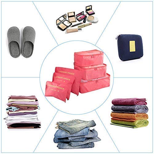 Travel Laundry Pouch 6Pcs Set - Black