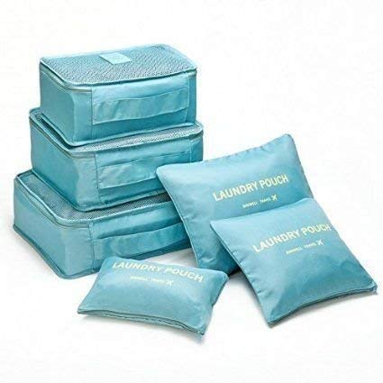 Travel Laundry Pouch 6Pcs Set - Blue