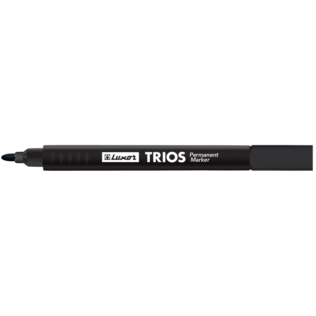 Luxor- Permanent Marker Trios Black (1-2Mm) Packet Of 12