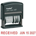 Trodat 4817 Date Stamp With 12 Changeable Messages - Red