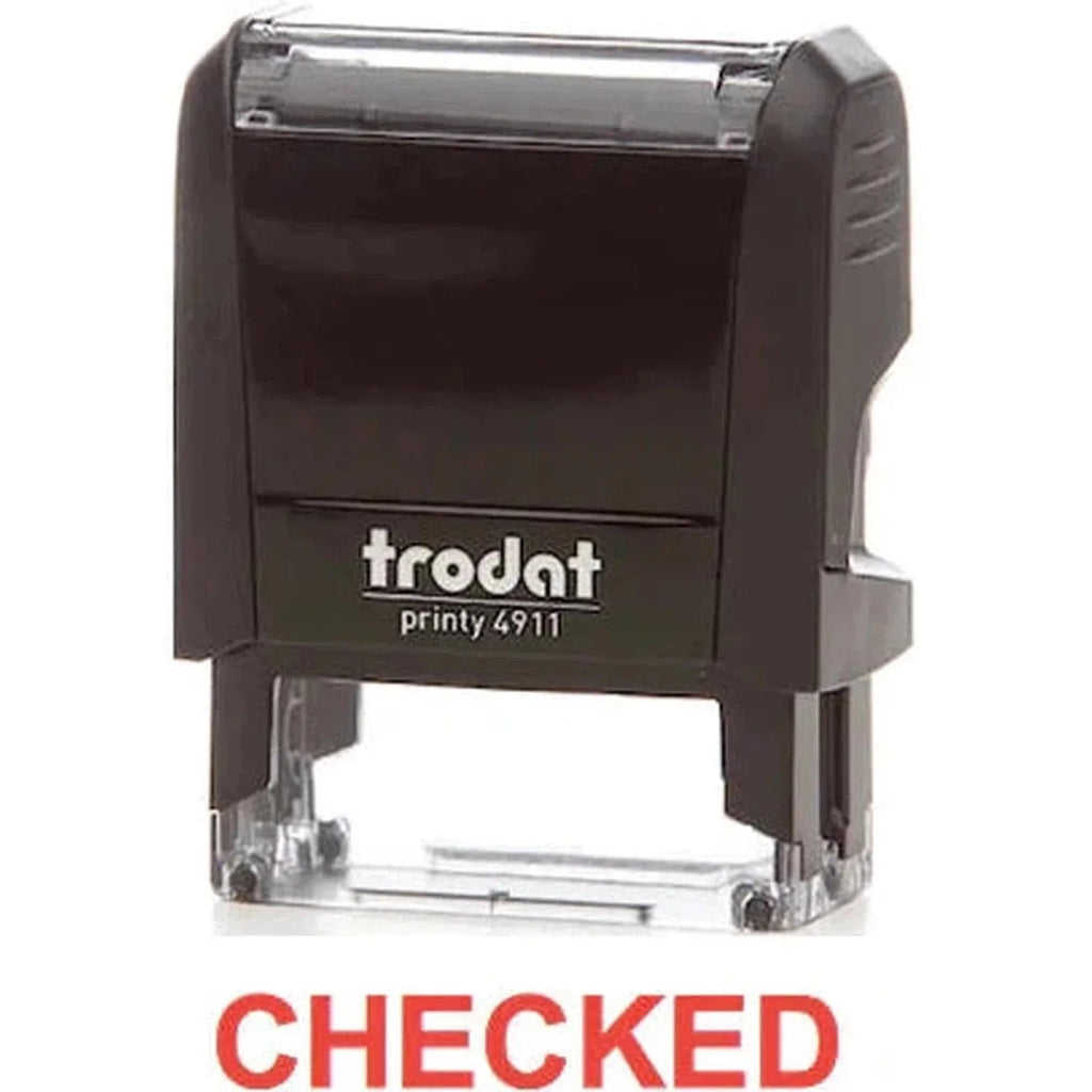 Trodat Printy 4911 Stamp "Checked" - Red