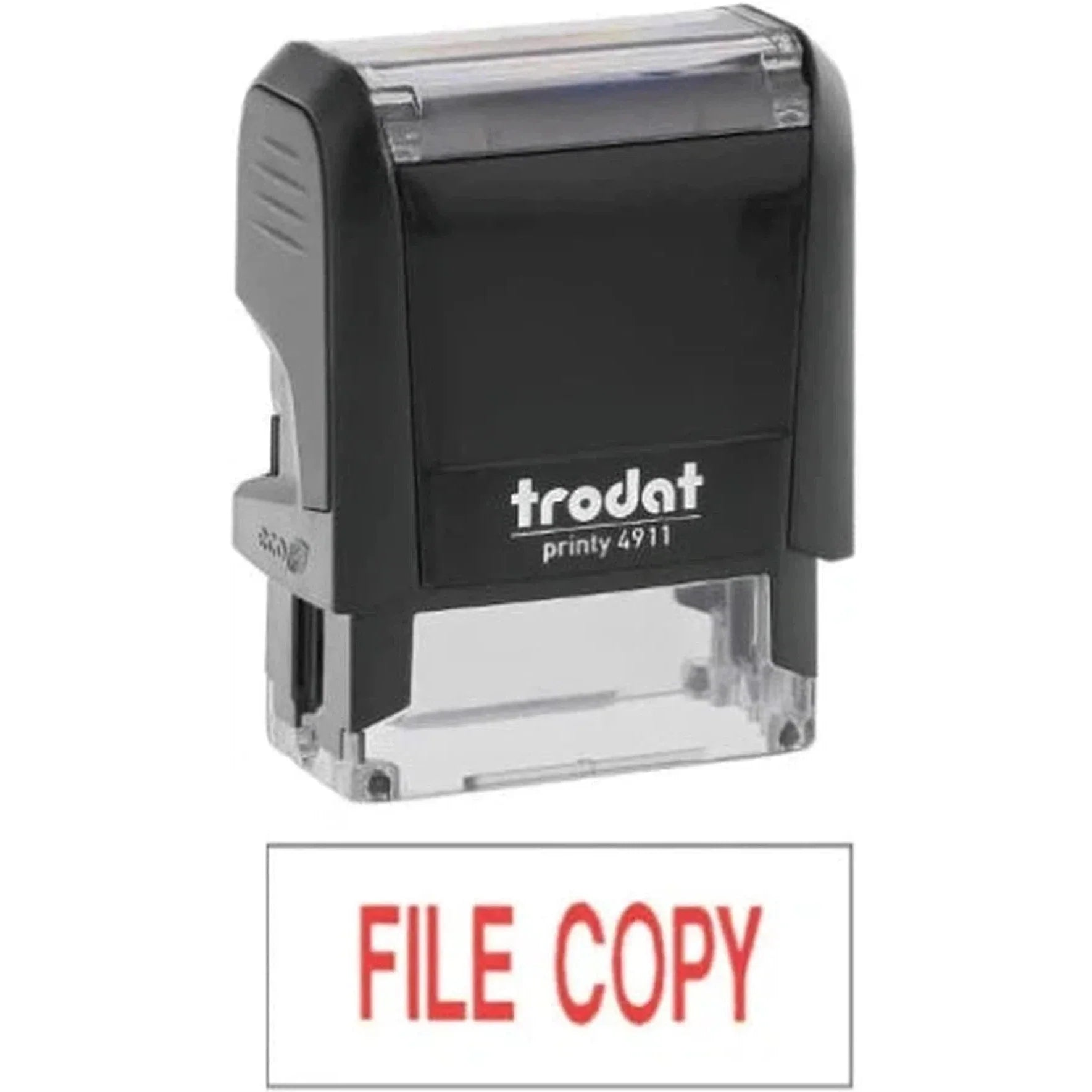 Trodat Printy 4911 Stamp "File Copy" - Red In Ink