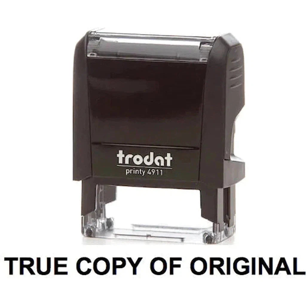 Trodat Printy 4911 Stamp "True Copy Of Original" - Black
