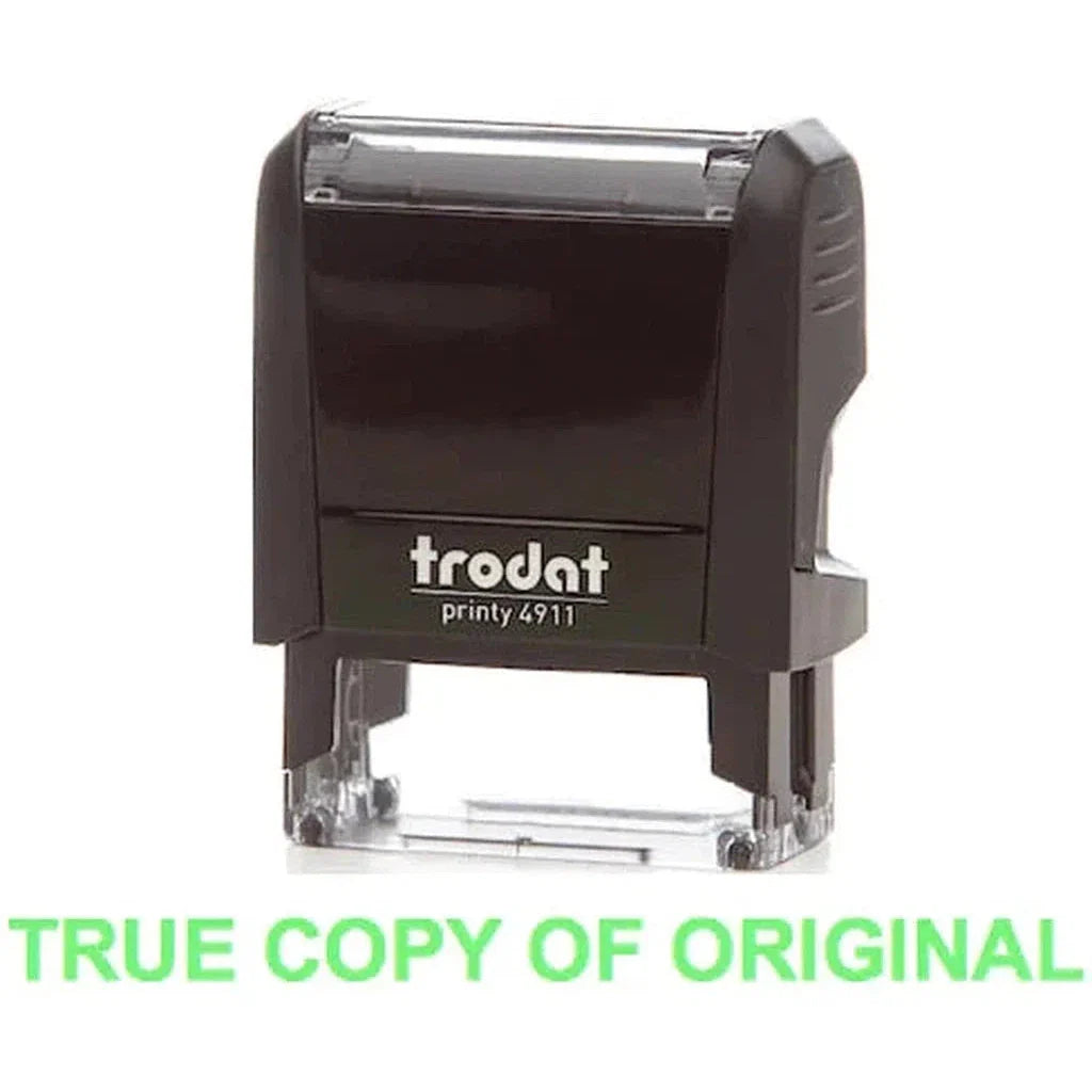 Trodat Printy 4911 Stamp "True Copy Of Original" - Green