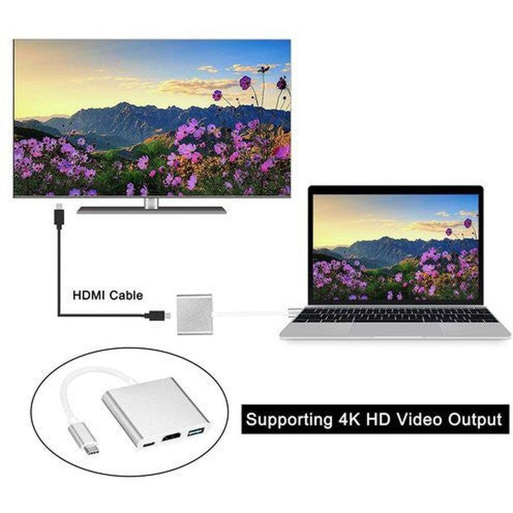 Type-C To Hdmi 3 In 1 Adapter Hdmi Usb 3.0
